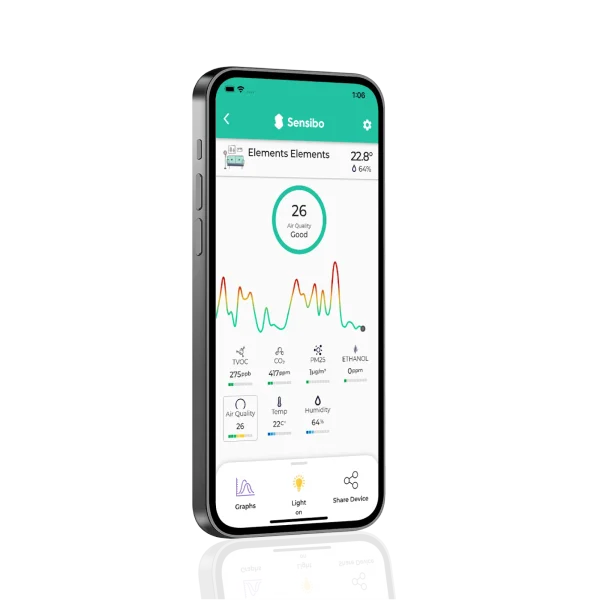 Sensibo Elements Akıllı İç Mekan Hava Kalitesi Monitörü - Görsel 3